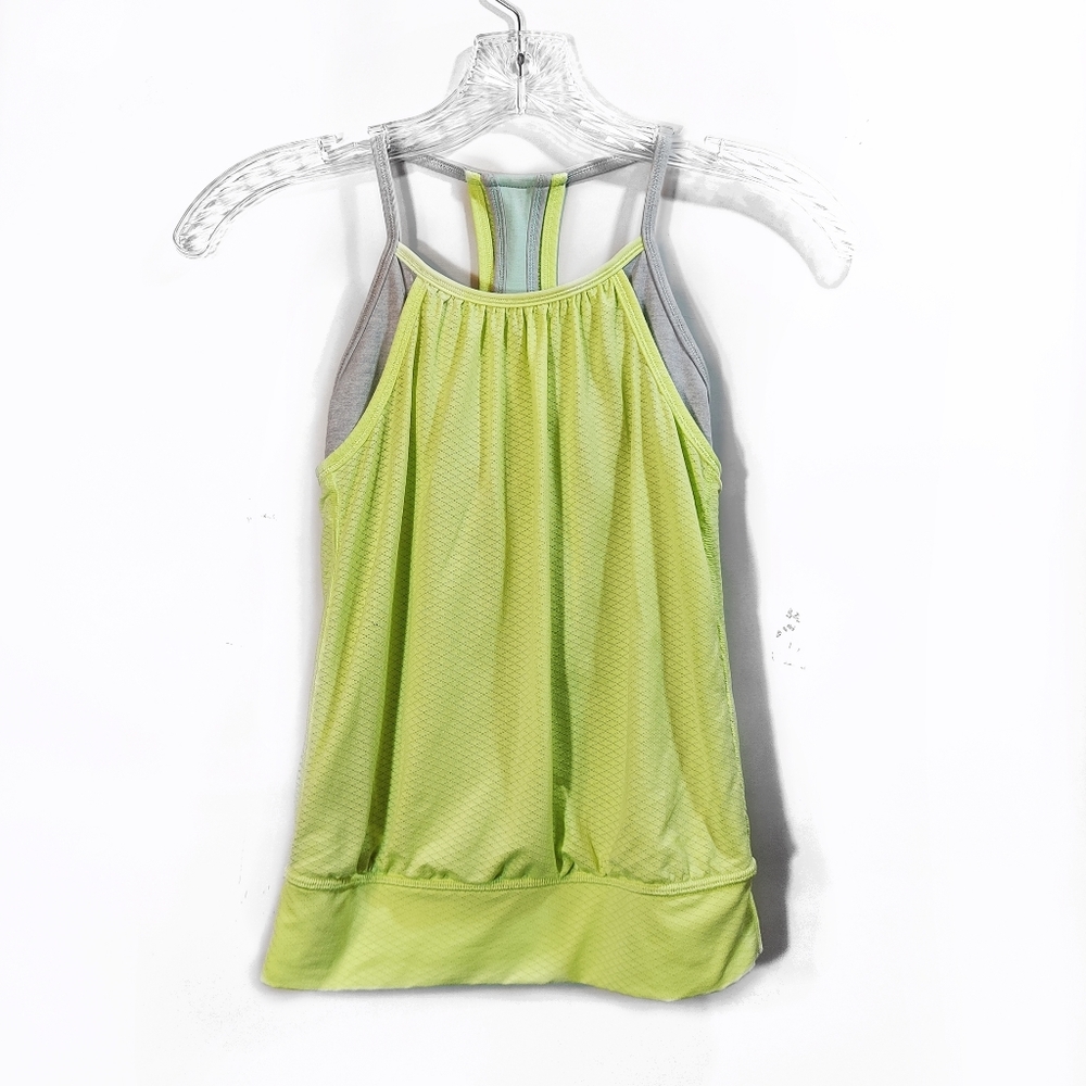 Ivivva Lululemon Gray Green Tank Top Racerback 7